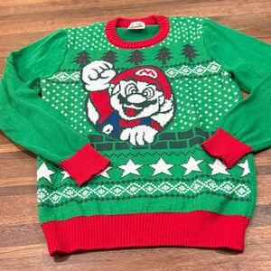Nintendo Green and Red Mario Crewneck Sweater